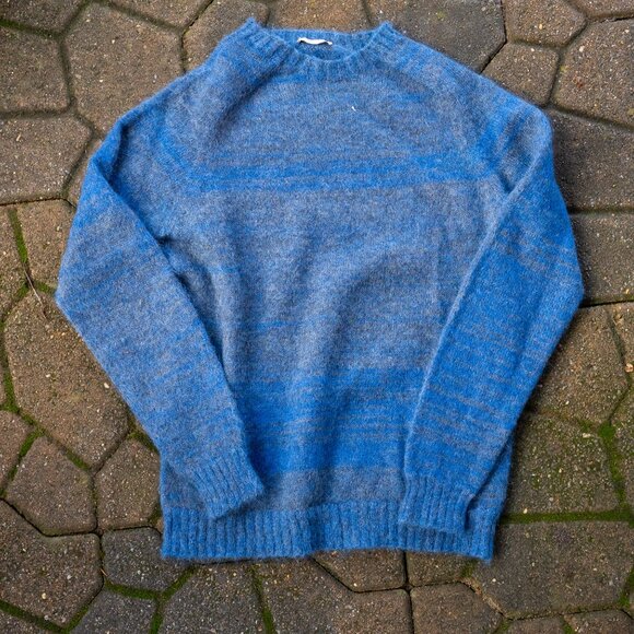 ROBERTO COLLINA TEXTURED SWEATER BLUE